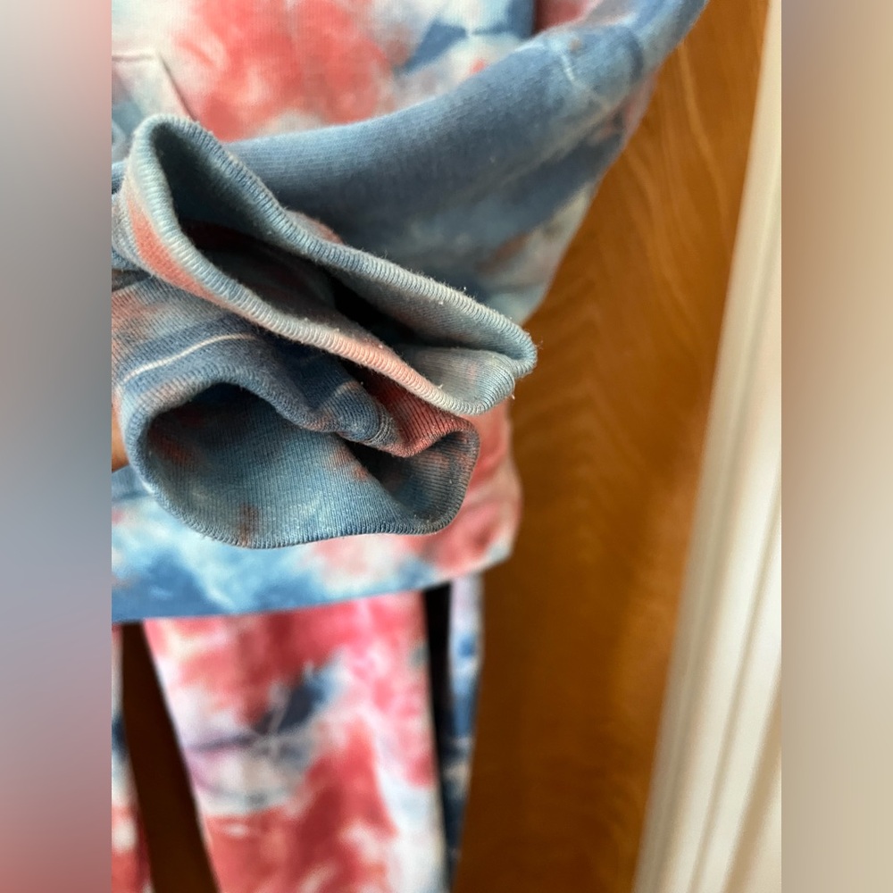 Aviator Nation Red and Blue hand Tie-Dye Track Suit Set - Top (XS) pant (S) - Picture 7 of 15